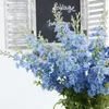 Fleurs décoratives Delphinium Flower Branch Fausse feuille pour le mariage Home Hyacinth Silk