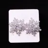 Charme Zircon Snowflake en forme de cristal Crystal Boucles d'oreilles Bridal Femme Femmes Stravail ACCESSOIRES DE BRIDAL ACCESSOIRES D'OREUX