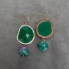 Boucles d'oreilles y.yyy cristal vert cubique zircone pave rond agate crochet boules d'oreilles 925 crochet argent sterling 18k plaqués or