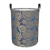 Laundry Bags Blauw En Goud Mandala Patroon Opvouwbare Wasmanden Vuile Kleding Diversen Opbergmand Thuis Organizer Grote Waterdicht Product