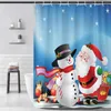 Rideaux de douche Santa Claus rideau festif de Noël étanche étanche décor doux de salle de bain durable pour un ajustement propre