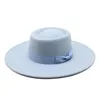 9cm wide brim bowknot bowler hat ladies elegant retro style British woolen jazz autumn and winter solid color Panama 240417