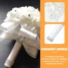 Decorative Flowers Holding Wedding Hand Bouquet White Bouquets Simulation Bridal Artificial For Outdoors