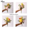 Flores de casamento Meldel Bouquet Artificial Silk Rose Peony Flower Pompom Hydrangea Bride Supplies Party Prom Decor