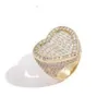 925 Sterling Silver Men Ring Hip Hop Iced Out Vvs Baguette Moissanite Diamond Ring with Gra Love Heart Finger Ring for Men Women