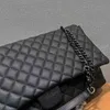 Projektant torba na crossbody duża torba na torba 46 cm Portfel na ramię na łańcuch ICare Maxi Torka na lotnisko torebki czarne jagnięce włosy