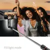 Monopods FGCLSY 2022 Nieuwe Bluetooth Wireless Selfie Stick 360 graden rotatie met afneembaar vullampje Remote Regeling Foto Live Tripod