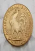 Frankrike 20 Francs 1908 Rooster Gold Copy Coin Shippi Brass Craft Ornaments Replica Coins Home Decoration Accessories9623890