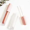 Bouteilles de rangement givrées rose rond à lèvres brillant Tint tubes en plastique diy maquillage vide grand lèvres à lèvres à lèvres liquide à lèvres liquide emballage de beauté