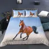 Ensembles de literie 3D Animal Imprimé Couvre-Cover Dominering Galoping Horse Soft 2 / 3pcs Polyester Coutry Countes avec taie d'oreiller