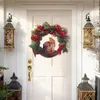装飾的な花ぶらぶら窓玄関の玄関松ぼっくりベリープリントクリスマスホームデコレーションプレーンアクリルリース装飾品