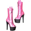 Chaussures de danse Laijianjinxia 17cm / 7inches Pu Upper moderne Pole High Heel Plateforme de nuit sexy Boots de cheville féminin 099
