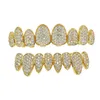 Luxo de alta qualidade irregular 8 dentes micro inserir zircon hip hop grillz 925 esterlina prata moissanita jóias