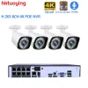 Leitores 4CH 4K 8MP Poe Segurança NVR Kit de áudio Recorder RJ45 4MP Câmera IP IP Outdoor Imper impermeável CCTV Detecção de face de vídeo