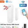 Detector WiFi Tuya WIndow Door Sensor Smart Door Open/Closed Detectors Home Security Alarm System Independence Alert Scene 80dB Siren