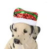 犬のアパレルペットクリスマスパーティーハットスパンコールスパンコンサンタクロース小犬猫猫ホリデー子犬コスプレアクセサリーg2ab