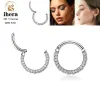 Boucles d'oreilles G23 Titanium Femmes minimalistes Hoop Boucles d'oreilles Crystal Zircon Trendy Girl Accessoires Party