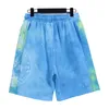 2024 MENEN PALMS SHORTS SHORTS Dames Angel Designers Shorts Broek Letter Afdrukstrip Webbing Webbing Casual Vijfpunts Vijfpunts Summer Beach Kleding Blue GEen Strandbroek