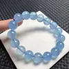 Braccialetti Link 12mm Bracciale Aquamarine Naturale Women Charming Simple Circle Bangles Ghishing Reiki Yoga Energy Gioielli Regalo 1PC