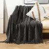 Blankets Nordic Knitted Throw Blanket Travel Office Nap TV Sofa Grey Thread Bed Cover Plaid Bedspread Tapestry