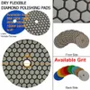 Shdiatool 6pcs Diamond Dry Solishing Pad 4/100mm Grit #400 Granito Marble Ceramic Ceramico Disco di lucidatura a disturbo flessibile in pietra 240321