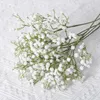 Dekoratif çiçekler beyaz yapay düğün diy çiçek buket dekorasyon düzenlemesi plastik bebekler nefes sahte çiçek ev dekor