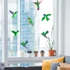 Fönsterklistermärken avtagbar elektrostatisk heminredning icke-självhäftande anti-kollision kolibri Filmmålning dekaler