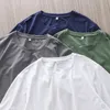 Dukeen Summer Thin Ice Silk T-shirt för män Crew Neck Kort ärm Casual Soft Fitness Tops Plain Modal Cotton Overdized Tees 240326