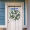 Fiori decorativi JFBL JFBL da 17 pollici Eucalipto Greenery Spring Door Door Ghirlanda Ghirlanda Plastica per il muro di matrimonio anteriore