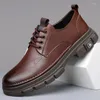 Sıradan ayakkabılar el yapımı erkekler deri retro moda iş büyük ayak parmağı zapatos de hombre Sapatos Couro