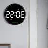 Wall Clocks Large Screen LED Digital Clock Temperature Date Display Hanging Electronic Alarm With Remote For Bedroom Home De E8T0