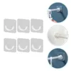 Shower Curtains 6 Pcs Nail-Free Pole Bracket Curtain Hooks Rod Mounts Home Supplies Holders Abs Retainers Durable