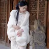 Damesjassen cape en sjaal kort imitatie bont wit fluweel losse casual cheongsam accessoires winter elegant gebreide één knop 1 st