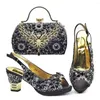 Dress Shoes Latest Design Italian Women Wedding And Bag Set Decorated With Rhinestone Shoe Size 43 For 2024