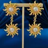 Kolczyki Dangle najwyższej jakości w stylu perłowym Złotym Kolor Długie krople kwiat dla kobiet biżuteria modowa