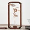 Vasen Walnuss Holzrohr Vase transparente Glasschlepptop Dekoration Blumengefäß Wohnzimmer Schlafzimmer Büro Wasserpflanzer Hausdekoration