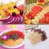 Flatware desechable 100pcs Beads Bamboo Cocktail Picks Food Sticks Picks Party Club