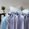 Blankets Classic Solid Cotton Knitted Throw Blanket With Tassels Bed Runner For All Seasons Boho Style Adult Shawl 130X170CM