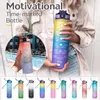 Vattenflaskor Gradient Color Sport Bottle 1000 ml Motivational Drinking With Straw For Gym Fitness Jugs Outdoor Drinkware 2024