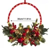 Decorative Flowers Wreath Christmas Decorations Creative And Warm Lighted Artificial With Timer Baubles