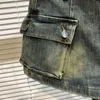 Damen-Shorts Girl Denim 2024 Sommer Retro American Large Pocket Belt Pantskirt Dreipunkt Jean Short Pants Mode