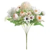 Dekorativa blommor Fake Flower Bouquet Simulation Tea knoppar Färgglada POGRAFI PROPPS High-End Wedding Home Room Decorations