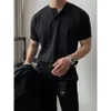 Krótka amerykańska koszulka z rękawem męska dojrzała, stabilna, ciasna mankiet, fiess i sportowa koszula Henley