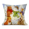 Almohada FG Christmas Pillowase Case decorativa Decoraciones de la cubierta del muñeco de nieve 45x45cm