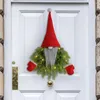 Decorative Flowers Christmas Santa Claus Garland With Light Wreath Festival Theme For Front Door Window Porch