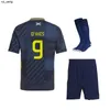 Camisa futebol da Escócia Casa Azul Away White Soccer Jersey Kits de futebol infantil Euro
