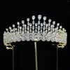 Hair Clips Bride Crowns Tiaras For Wedding Elegant 4A Cubic Zirconia Bridal Diadems Headbands Prom Party Headpiece Jewelry Accessories