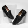 Lässige Schuhe Männer Penny Slaters Kleid Flats 2024 Fashion Black formelle Hochzeitsmarke Echtes Leder großer Größe 38-48