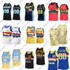 Niestandardowe retro zszywane koszulki do koszykówki Allen Iverson Carmelo Anthony Dikembe Mutombo Alex English David Thompson Dan Issel Byron Beck