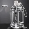 Fengtao extra grande tonne tonne de sport Paille Bouteille d'eau 54 oz 1600 ml88 2600 ml bouteille avec time Mark An 240402